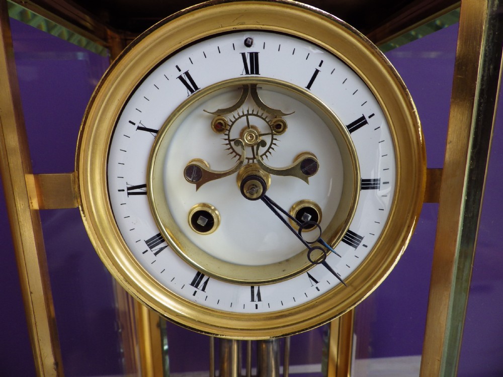 French Crystal Regulator Mantle Clock 1890s View II