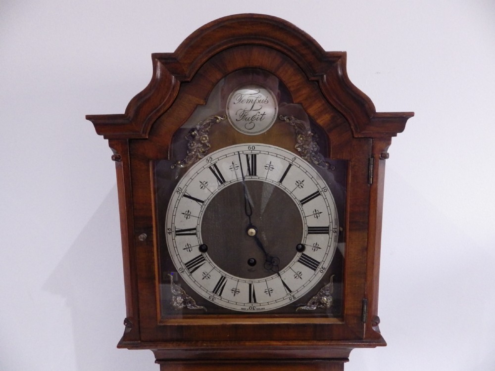 Elliott Mahogany Westminster Chime Art Deco Grandmother clock 1930s View VI
