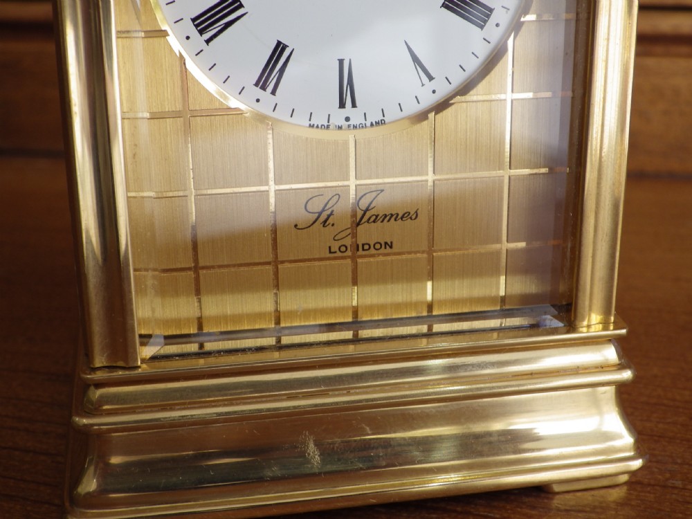 St James Eight Day Carriage Clock Fully Restored 1960s View III