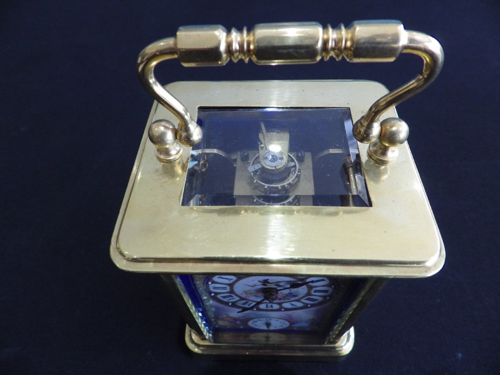 French Porcelain Panel Carriage Clock View V