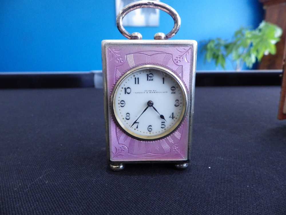 French or Swiss Silver Miniature Carriage Clock In The Original Box 1900 View II