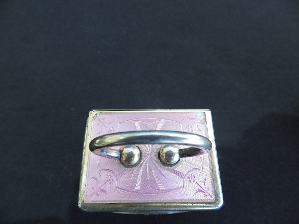 French or Swiss Silver Miniature Carriage Clock In The Original Box 1900 View V