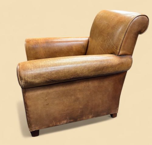 fig 1. Vintage Tan Leather Armchair