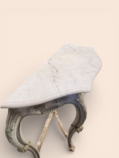 DECORATIVE FRENCH MARBLE CONSOLE TABLE - ADDITIONAL PHOTO 1