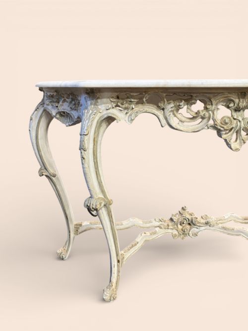 DECORATIVE FRENCH MARBLE CONSOLE TABLE - ADDITIONAL PHOTO 2