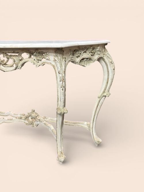 DECORATIVE FRENCH MARBLE CONSOLE TABLE - ADDITIONAL PHOTO 4