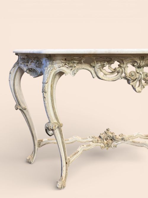DECORATIVE FRENCH MARBLE CONSOLE TABLE - ADDITIONAL PHOTO 5