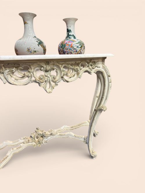 DECORATIVE FRENCH MARBLE CONSOLE TABLE - ADDITIONAL PHOTO 6