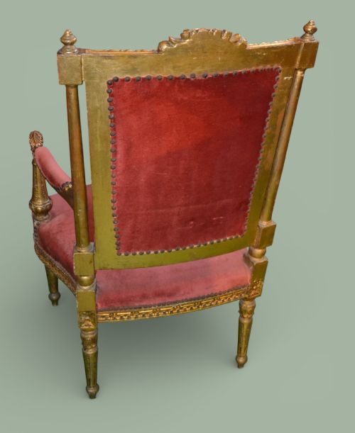 PAIR OF FRENCH GILT DECORATIVE ARMCHAIRS - ADDITIONAL PHOTO 2