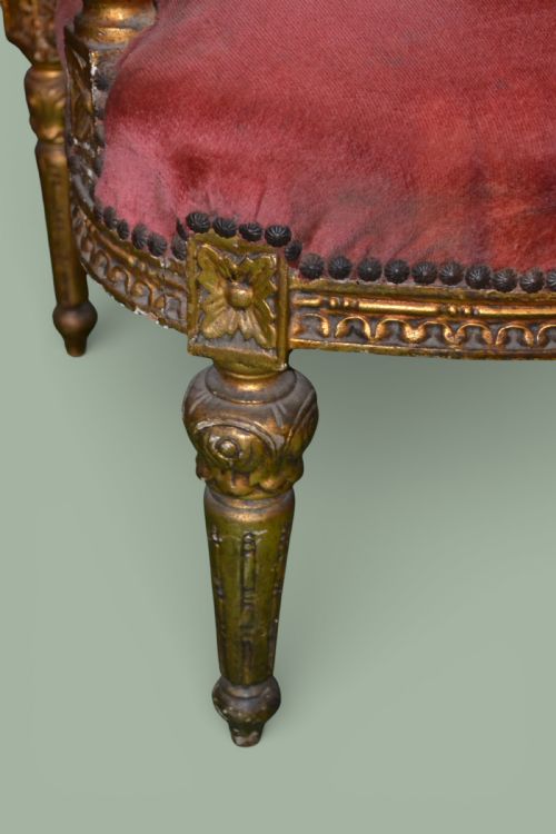 PAIR OF FRENCH GILT DECORATIVE ARMCHAIRS - ADDITIONAL PHOTO 4