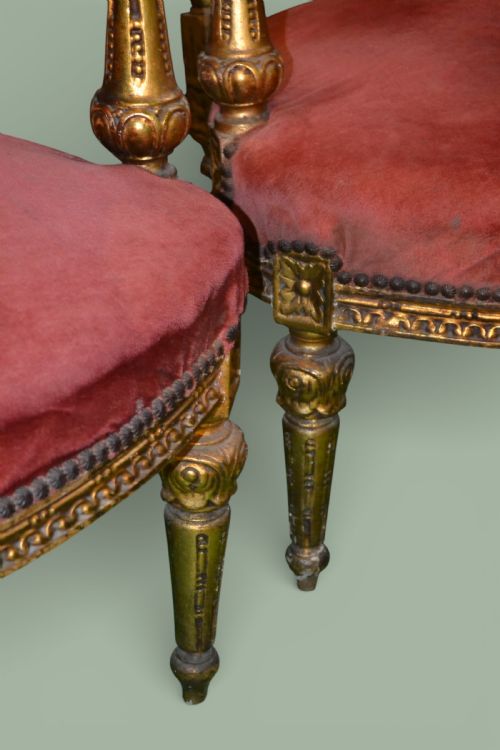 PAIR OF FRENCH GILT DECORATIVE ARMCHAIRS - ADDITIONAL PHOTO 6
