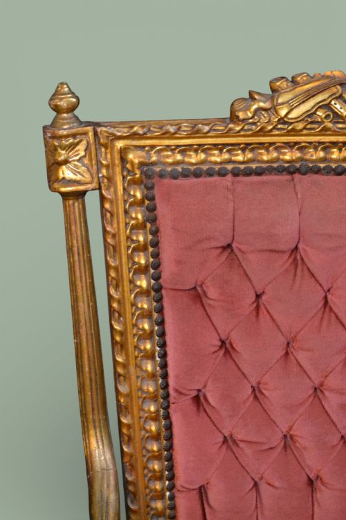 PAIR OF FRENCH GILT DECORATIVE ARMCHAIRS - ADDITIONAL PHOTO 7