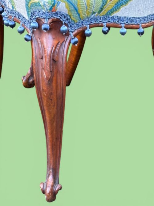 SET OF FOUR VICTORIAN DINING CHAIRS WITH CONTEMPORARY FABRIC - ADDITIONAL PHOTO 3