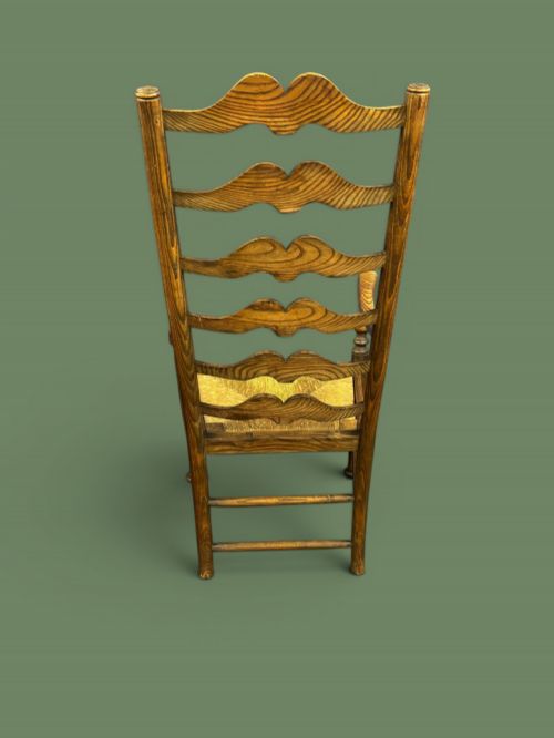 ELM COUNTRY ARMCHAIR WITH RUSHED SEAT - ADDITIONAL PHOTO 2