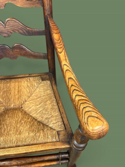 ELM COUNTRY ARMCHAIR WITH RUSHED SEAT - ADDITIONAL PHOTO 5