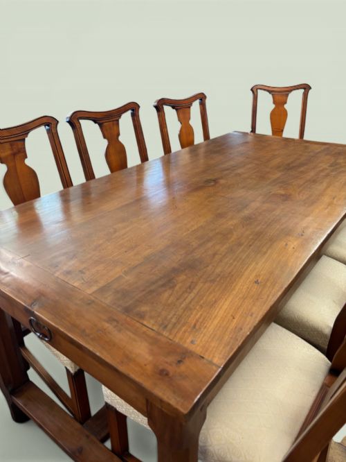 19TH CENTURY FRENCH CHERRYWOOD FARMHOUSE TABLE WITH TWO DRAWERS - ADDITIONAL PHOTO 7