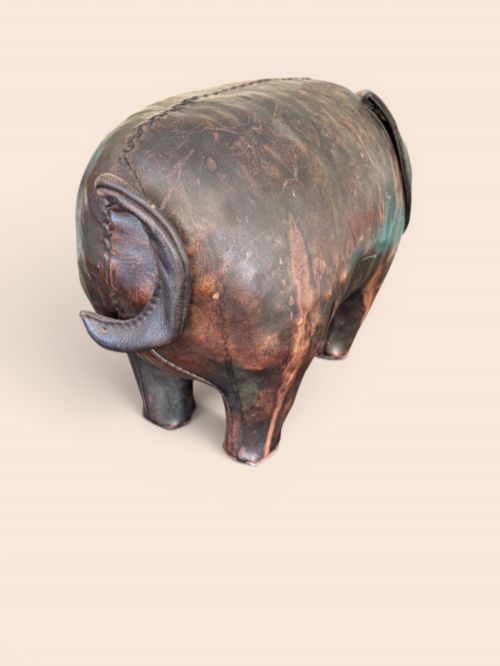 OMERSA WORKSHOP LIBERTY'S LEATHER FOOTSTOOL PIG - ADDITIONAL PHOTO 3