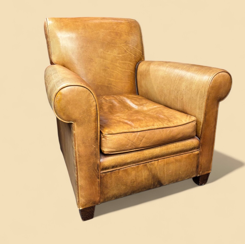 Vintage Tan Leather Armchair
