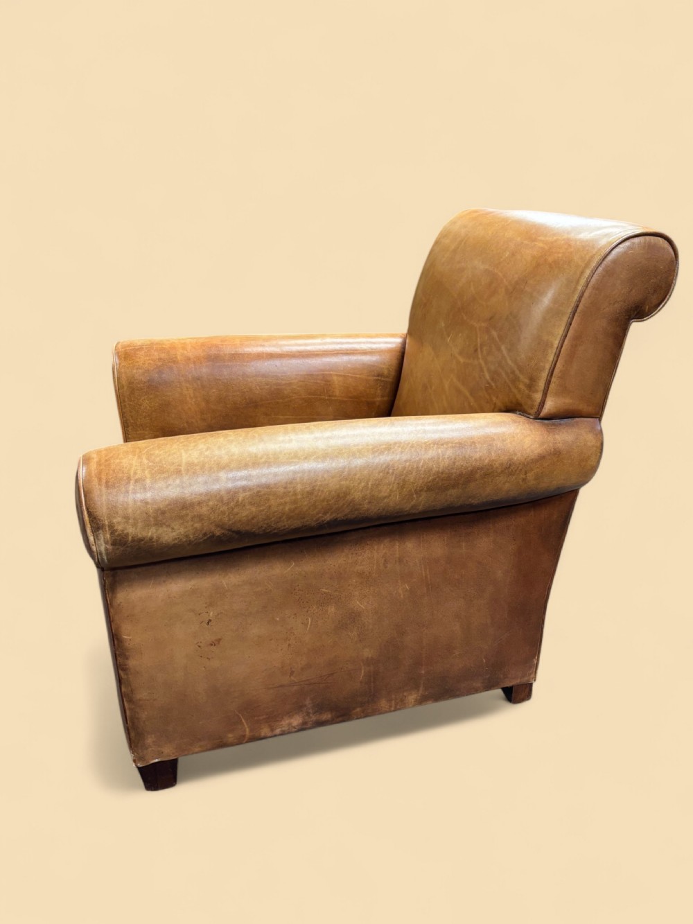 Vintage Tan Leather Armchair View IV