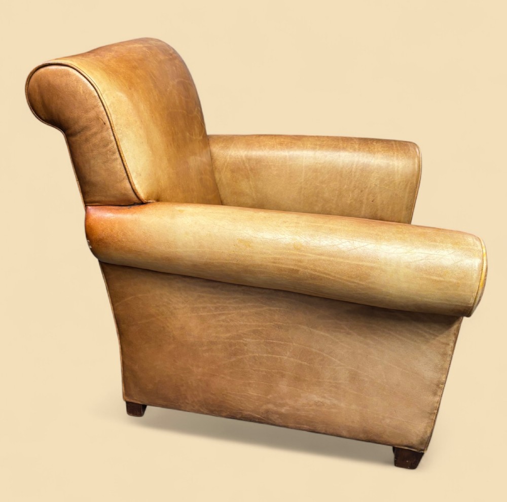 Vintage Tan Leather Armchair View V