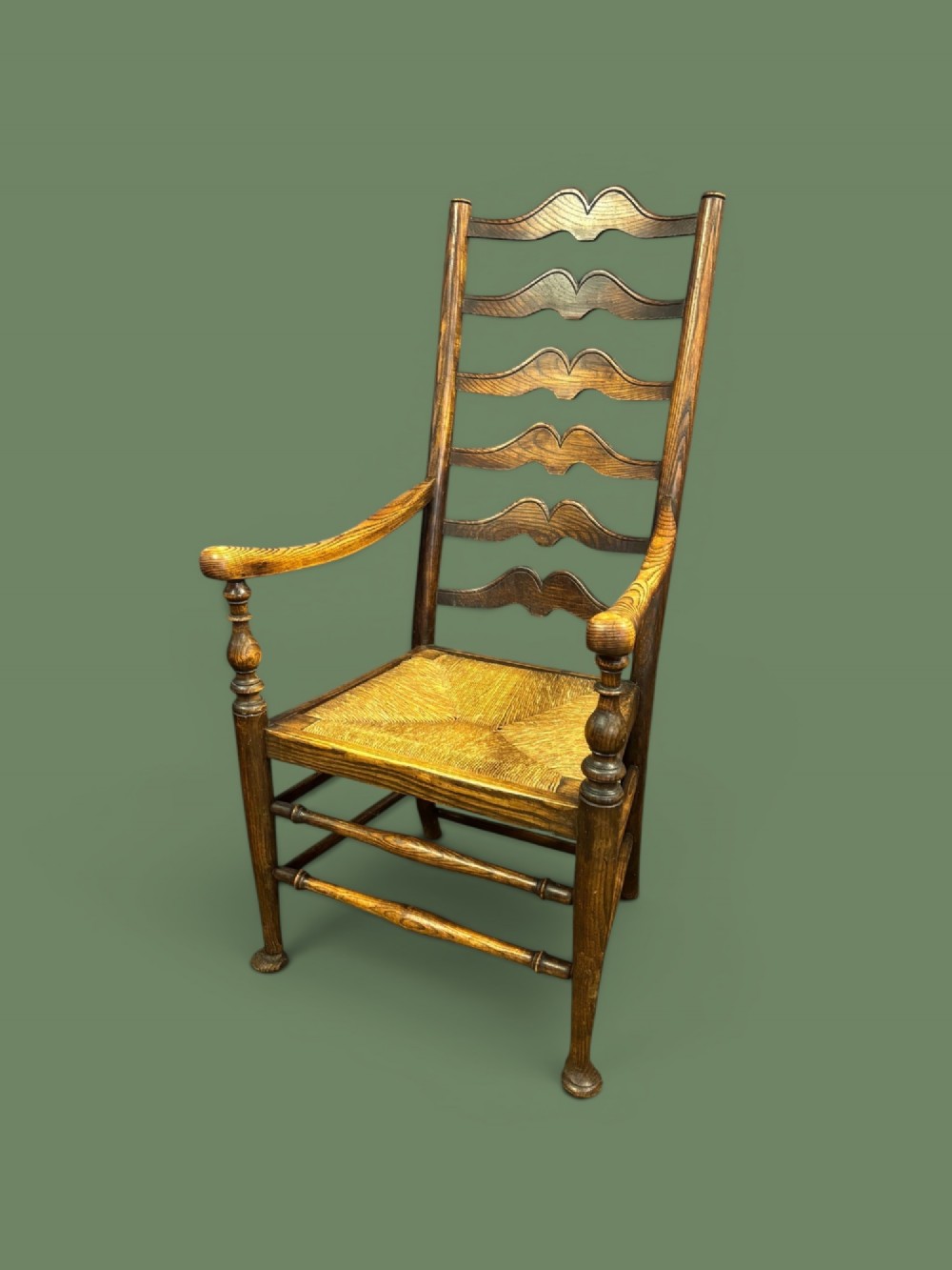Elm Country Armchair with Rushed Seat