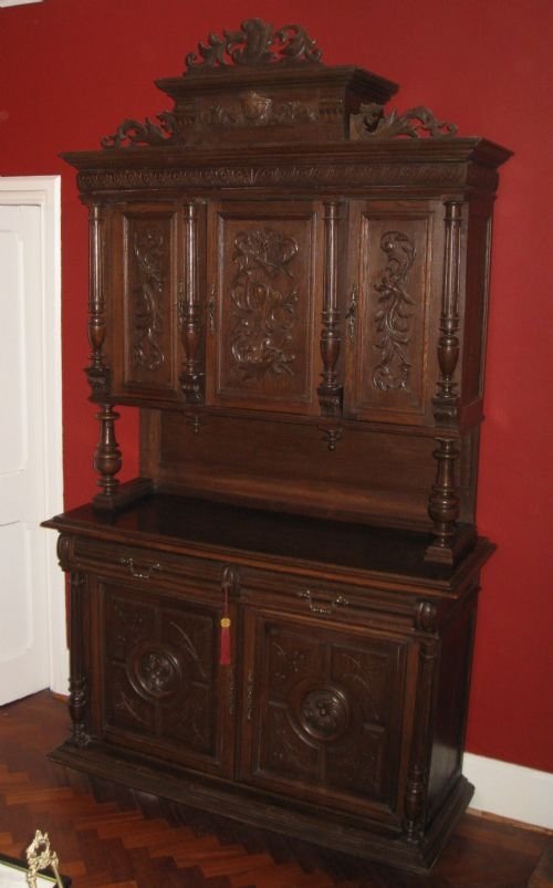 Large Carved Oak Buffet / Cupboard