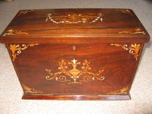 Rosewood & Marquetry Stationery Box