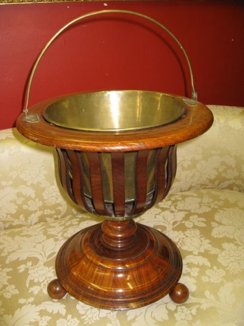 Inlaid Mahogany / Walnut Jardiniere