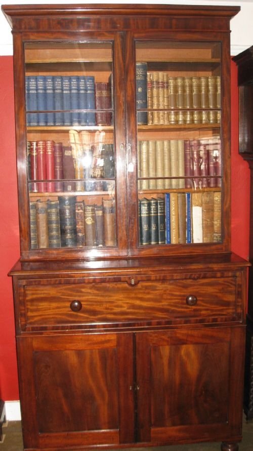 Victorian Mahogany Secretaire Bookcase