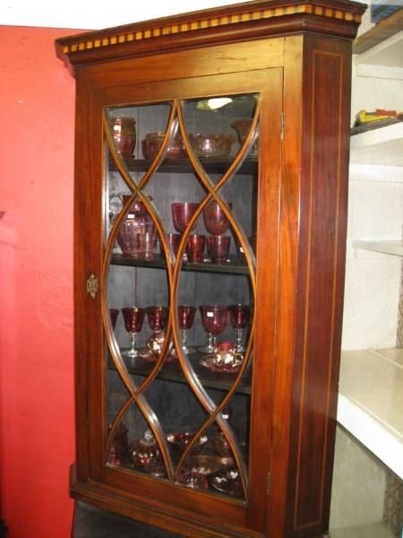 Georgian Inlaid Mahogany Corner Cupboard