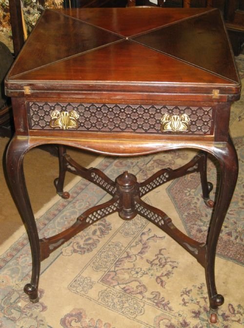 Mahogany Envelope Card Table