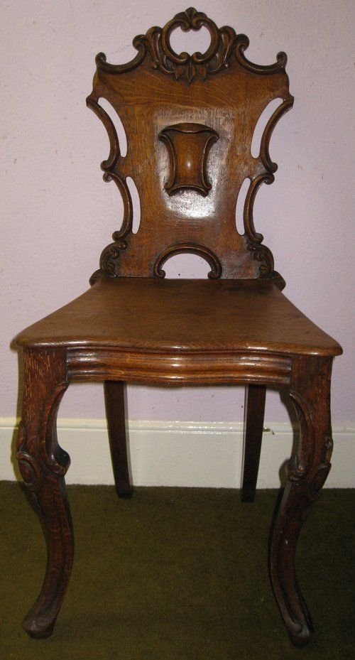 Carved Oak Hall Chair