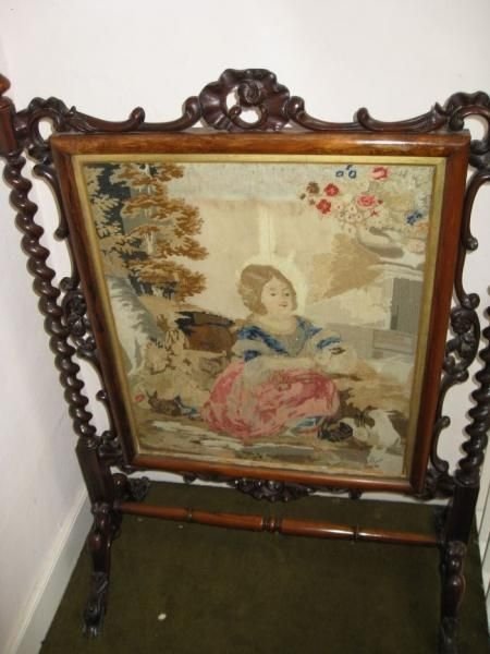 Rosewood Tapestry Screen