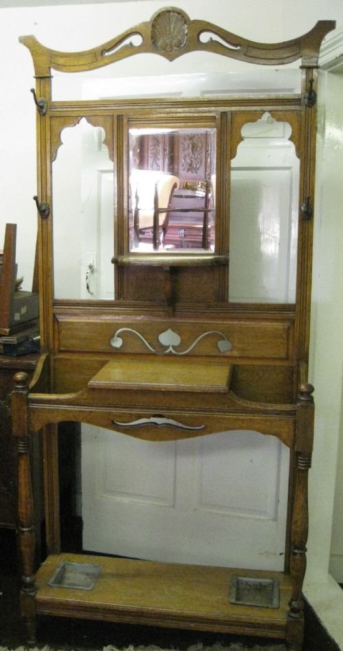 Arts & Crafts Oak Hall Stand