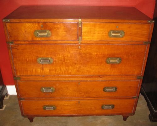 Teak Campaign Chest of Drawers