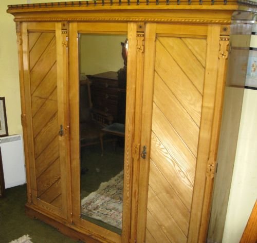 Aesthetic Movement / Arts & Crafts Triple Door Wardrobe