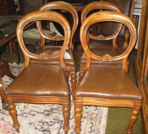 Set of Four Mahogany Balloon Back Chairs