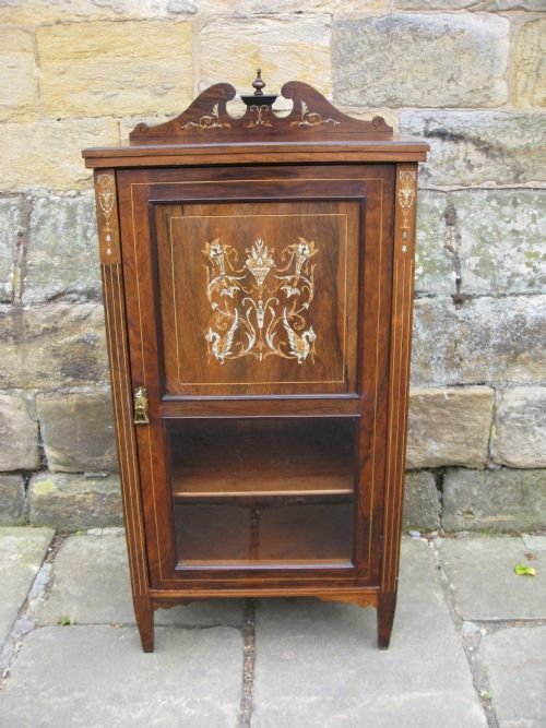Inlaid Rosewood Side Cabinet / Music Cabinet