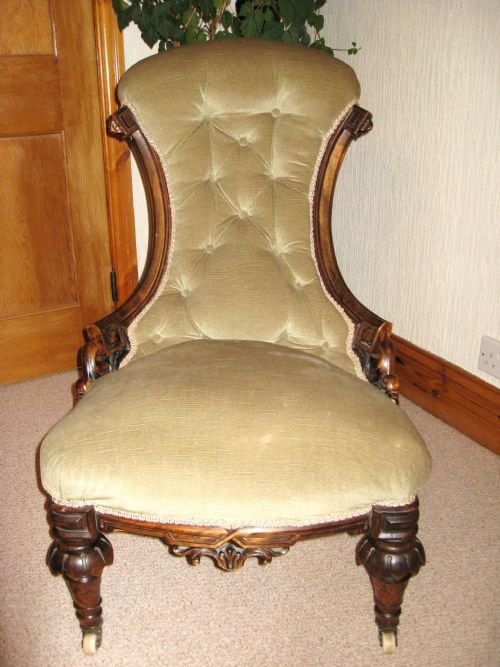 Victorian Walnut Nursing Chair