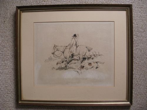 Hunting Print Engraved by Ht Ryall