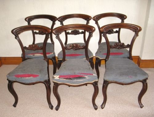 Set of Six Rosewood Dining Chairs
