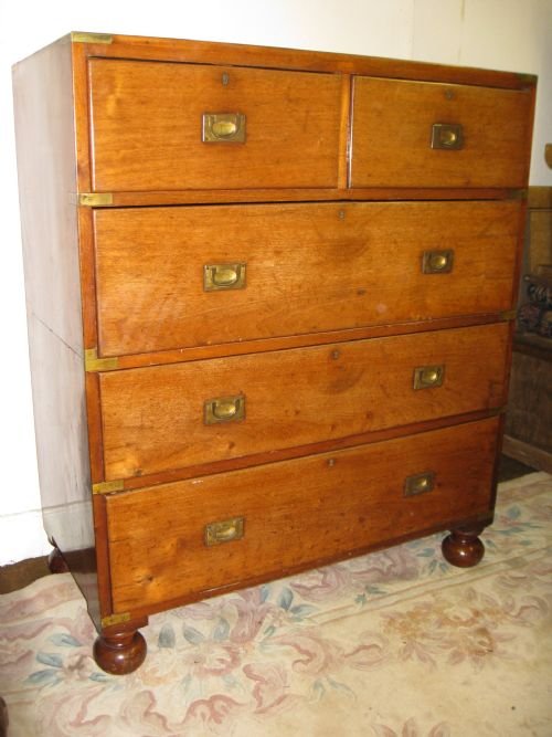 Mahogany Military Campaign Chest of Drawers