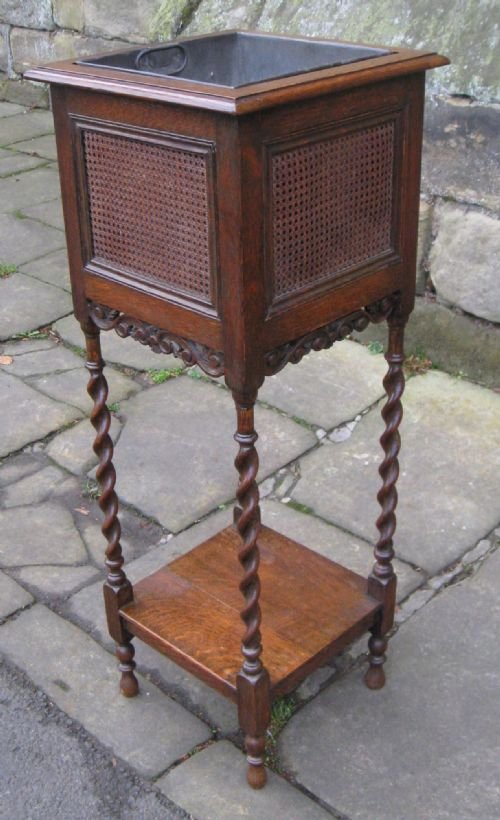 Oak Cane Work Jardiniere