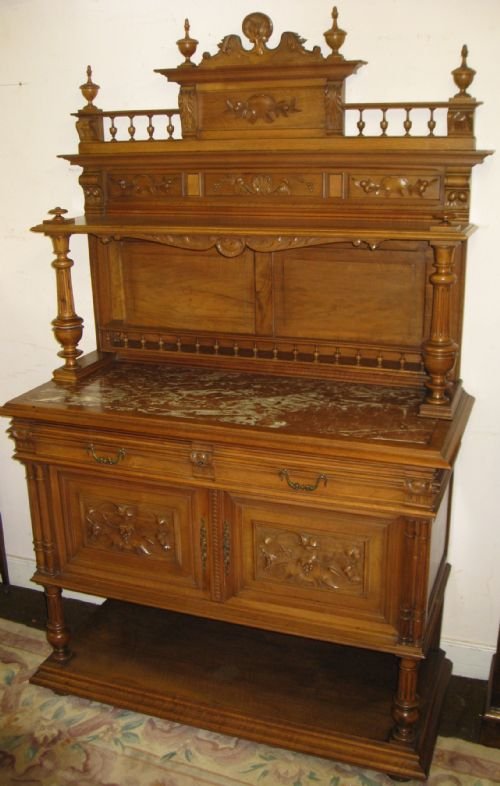 French Carved Walnut Buffet