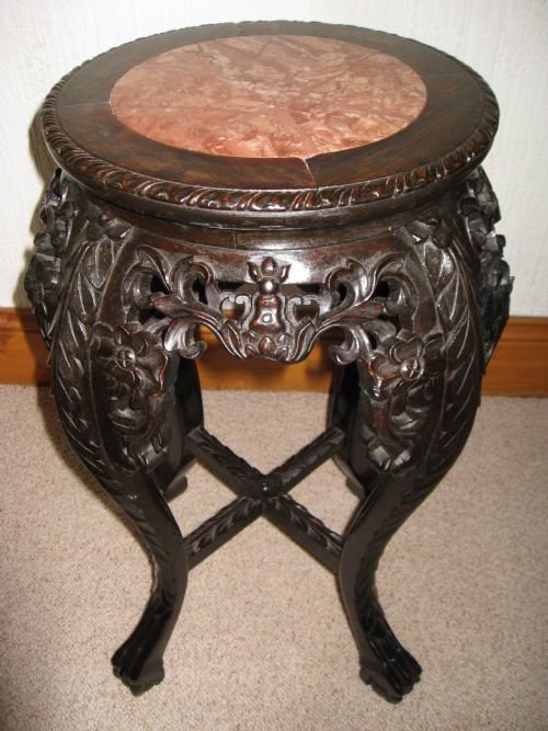Oriental Carved Hardwood Stand