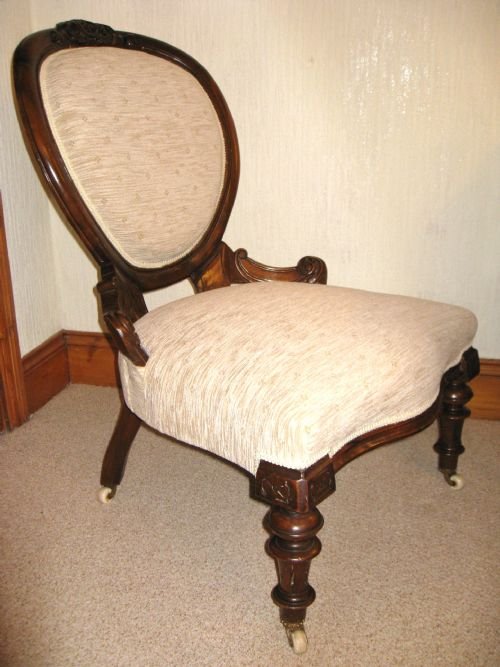 Victorian Carved Walnut Nursing Chair