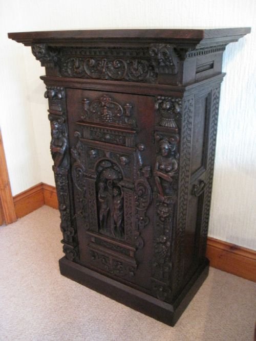 fig 1. carved oak cupboard