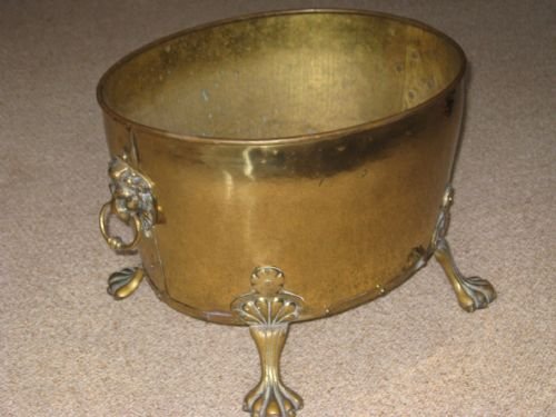 Large Brass Jardiniere / Log Bucket