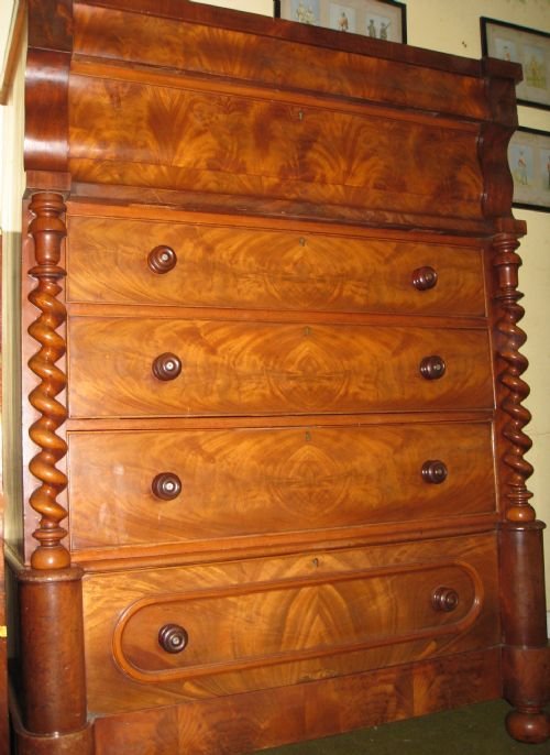 fig 1. large mahogany scottish chest of drawers