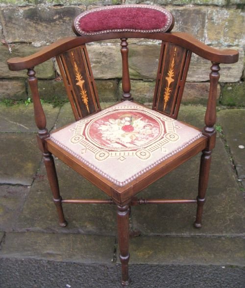 Edwardian Inlaid Corner Chair